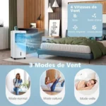 Climatiseur mobile 20L COSTWAY – Image 2