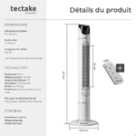 Ventilateur colonne en plastique ABS avec 3 modes – Image 2